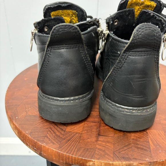 Vintage Harley-Davidson Black Leather Zip/Lace Women's Motorcycle Boots Size8.5 - Picture 7 of 10
